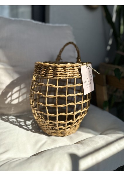 Hasır Bambu Rattan Çok Amaçlı Dekoratif Duvar Saksısı Çiçeklik Sepet/askılı Sepet-Gazetelik modelleri