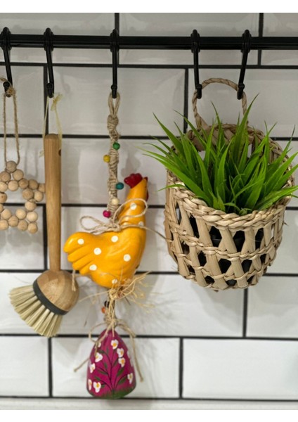 Dekoratif Hasır Saksı Modeli Ev Mutfak Çocuk Odası Banyo Dekorasyonu Sepeti