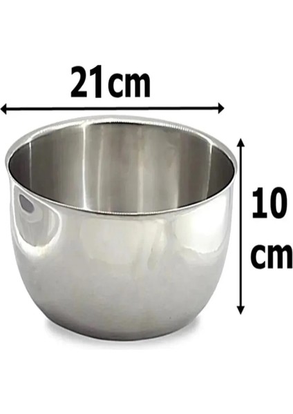 Çelik Karıştırma Kabı Çok Amaçlı Kase Çırpma Yoğurma Hamur Salata Kasesi Anneye Hediye 21X10CM
