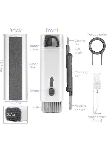 Pratik Çok Fonksiyonlu 7 Parça Airpods Klavye Ekran Kulaklık Temizleme Kiti ( Lisinya )