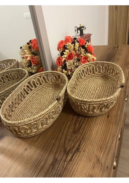 YÜKSEKLIK10,BOY30,EN17-YÜKSEKLIK9.BOY26,EN15-IKILI Tirikotlu Sepet Hediyelik Çeyizlik Organşize