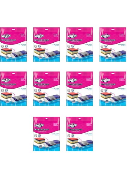 Vakumlu Giyisi Yastık Yorgan Saklama Torbası Poşeti Hurç -LARGE-55X90 Cm. -1 Adetlik 10 Paket