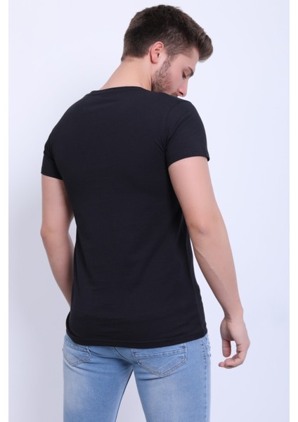 Unisex Bisiklet Yaka Baskılı T-Shirt modelleri