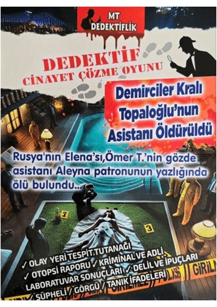 Dedektiflik Cinayet Çözme Oyunu - Demirciler Kralı Topaloğlu'nun Asistanı Öldürüldü