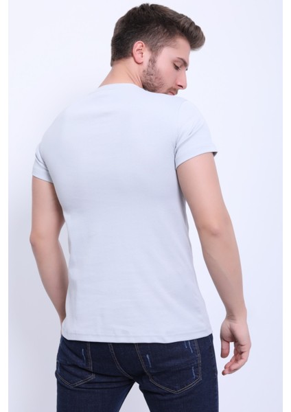 Unisex Bisiklet Yaka Nakışlı T-Shirt