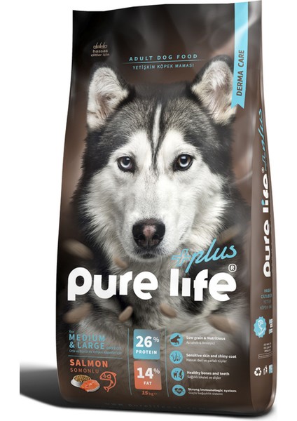 Purelife Plus Somonlu Yetişkin Köpek Maması 15KG