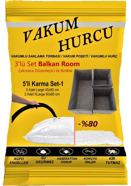 5'li Karma Set-1 Vakumlu Hurç - Vakumlu Poşet -