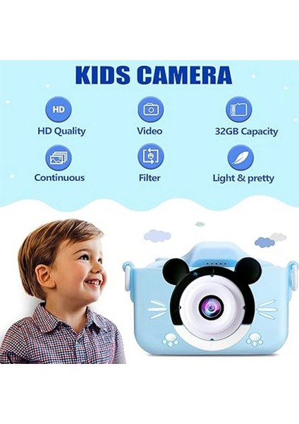Çocuk Dijital Fotoğraf Makinası 20 Mp Video Kaydedici 2.0 Inç Çift Kameralı indirimleri