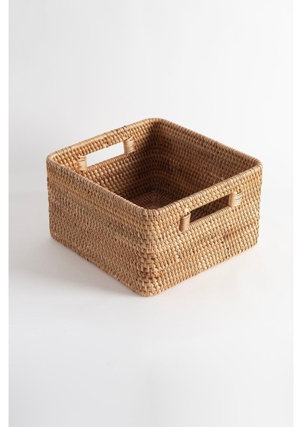 Meander Rattan Küçük Boy Saklama Kutusu & Dekoratif Sepet 27X25X15 cm 4585