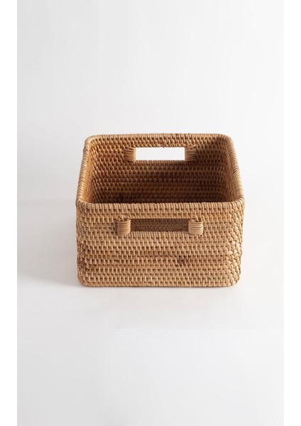 Meander Rattan Küçük Boy Saklama Kutusu & Dekoratif Sepet 27X25X15 cm 4585