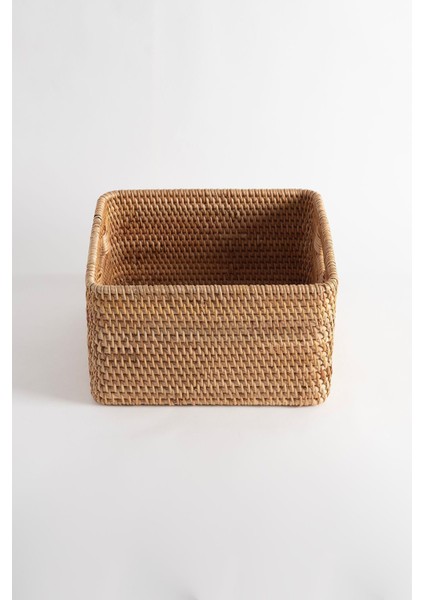 Meander Rattan Küçük Boy Saklama Kutusu & Dekoratif Sepet 27X25X15 cm 4585