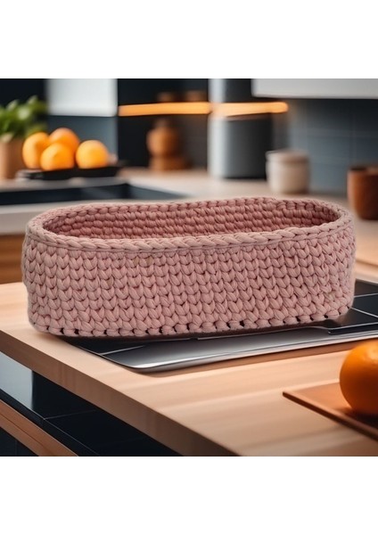 Penye Ipten Sepet , Banyo Sepeti, Çok Amaçlı Sepet, Düzenleyici Ekmek Sepeti, Havlu Sepeti