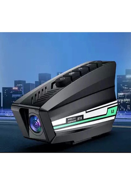BT16 Motosiklet Kask Bluetooth Kulaklık 2000 Mah Batarya 1080P Hd Kamera Intercom Kulaklık Su Geçirmez
