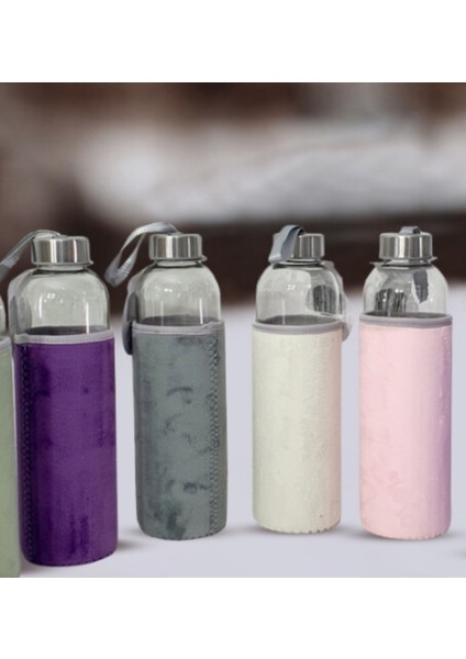 Peluş Kılıflı Cam Matara 1000 ml