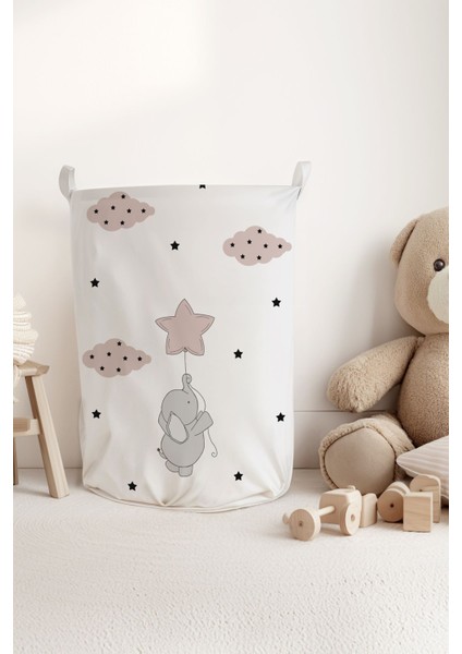 Gri Fil Çocuk ve Bebek Odası Düzenleyici Oyuncak Veya Kirli Sepeti TLAS-133