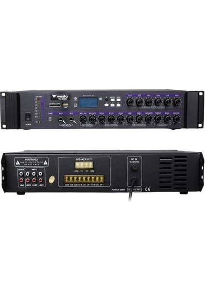 Fırsat Byr WM-2250U 250 Watt 100 Volt Usb-Sd-Bluetooth 6 Bölgeli Trafolu Mixer Anfi Yeni