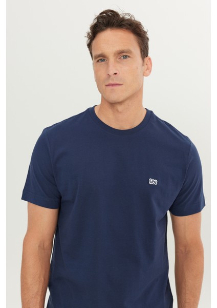 Regular Fit Normal Kesim Bisiklet Yaka Pamuklu Lacivert Tişört fiyatları