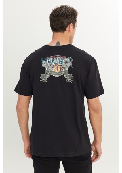 %100 Pamuk Relaxed Fit Geniş Kesim Bisiklet Yaka Siyah Tişört indirimleri