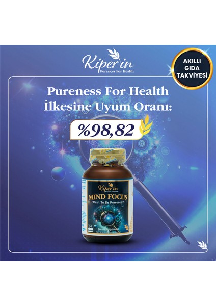 Mind Focus Aslan Yelesi Mantarı, Sitikolin, Rhodiola, L-Theanin .. (1440MG) | Akıllı Gıda Takviyesi