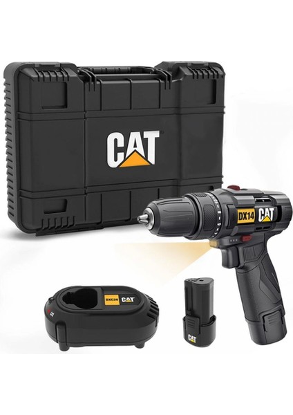 Cat DX14.2 12VOLT/2.0AH Li-Ion Çift Akülü Profesyonel Şarjlı Matkap