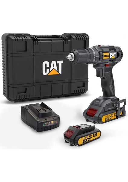Cat DX155.1 18VOLT/2.0AH Li-Ion Çift Akülü Profesyonel Şarjlı Darbeli Matkap