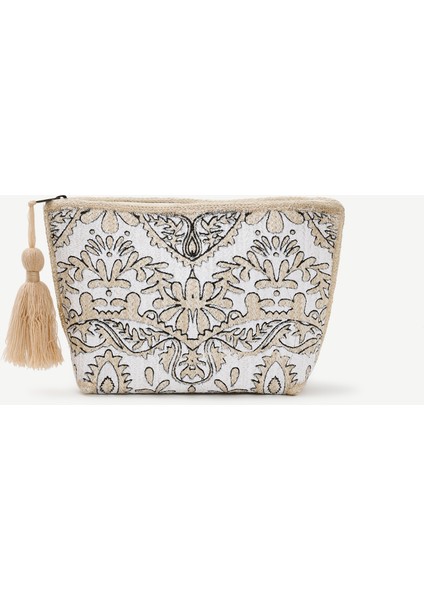 Etnik Desenli Jute Portföy