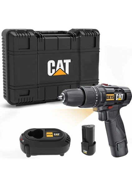 Cat DX15.1 12VOLT/2.0AH Li-Ion Çift Akülü Profesyonel Şarjlı Darbeli Matkap