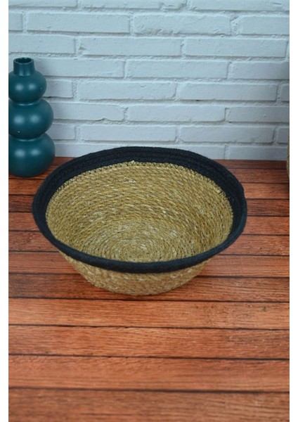 Liv - Dekoratif Doğal El Örmesi Hasır, Çok Amaçlı Sepet, Banyo ve Mutfak Organizer