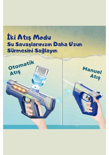 Şarjlı Ledli Işıklı Su Tabancası ve Tüfek 2’si 1 Arada Oyuncak