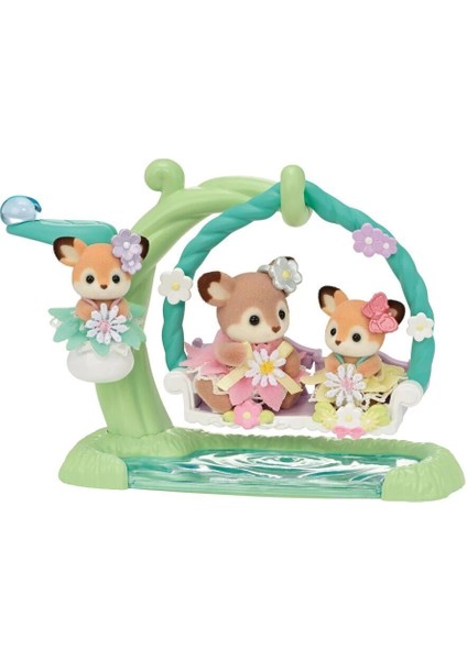 5801 Sylvanian Families Geyik Bebekler ve Çiçekli Salıncak Seti +3 Yaş