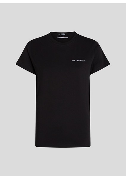 Bisiklet Yaka Düz Siyah Kadın T-Shirt A1W17019