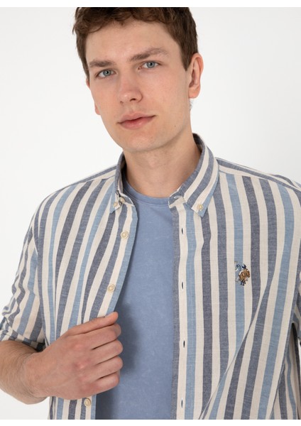 Regular Fit Gömlek Yaka Mavi Erkek Gömlek Massa fiyatları