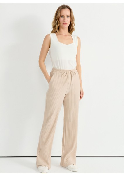 Normal Bel Standart Bej Kadın Pantolon 25YSL5397