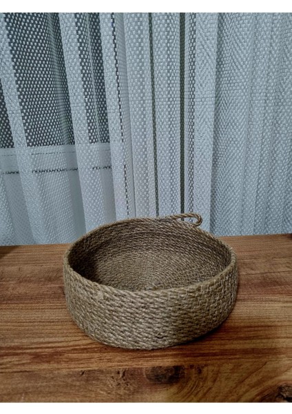Sepet Dekoratif Jüt Düzenleyici Hasır Sepet 20X6 cm