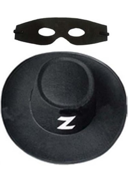 Zorro Şapka Maske Set Yetişkin