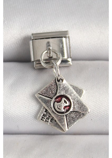 316L Çelik Gümüş Renk Mektup Model Nomination Charm - TJ-BC1228
