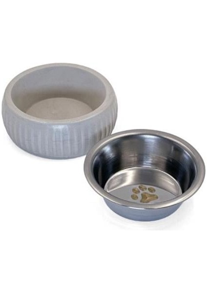 Mikopet Organik Seramik Mama Kabı Gri