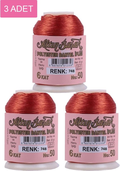 3 Adet Oya ve Dantel Ipi 20 gr - Royaleks - No: 748