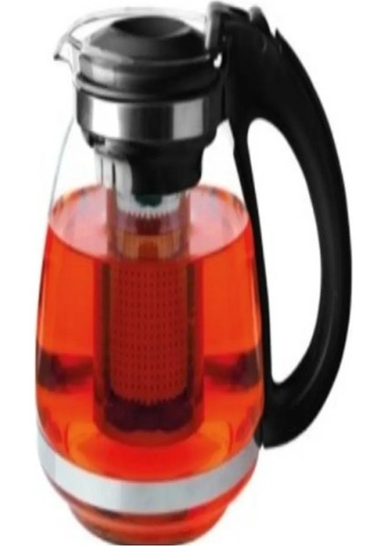 Çelik Süzgeçli Cam Çaycı Servis Demlik 1500 Ml. ROYALEKS-7488