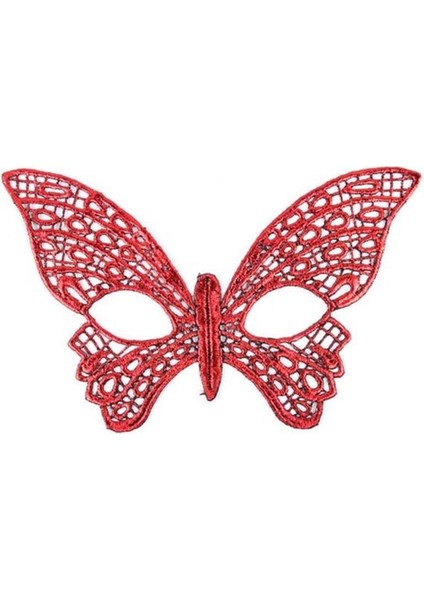 Kırmızı Dantel Masquerade Maskesi 7 No