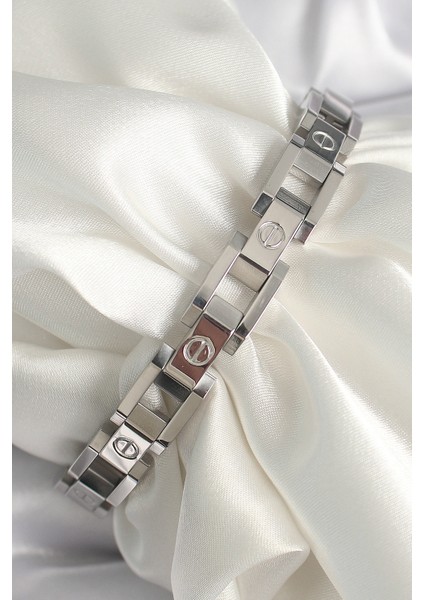 316L Çelik Gümüş Renk Unisex Bileklik - TJ-BB6498
