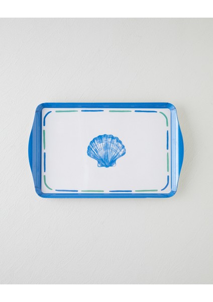 Shellwave Melamin Tepsi 24X39 cm Mavi - Yeşil