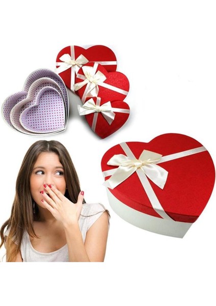 3'lü Kalpli Hediye Kutusu – Sevdiklerinize Özel ve Şık Sunum! fırsatları