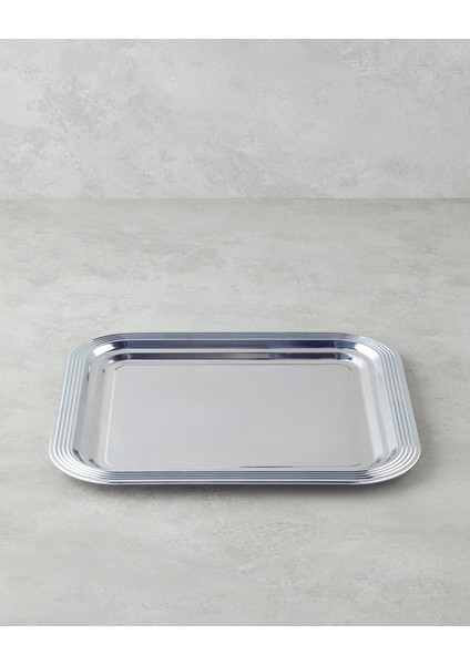 Glow Metal Tepsi 35X32,5 cm Silver