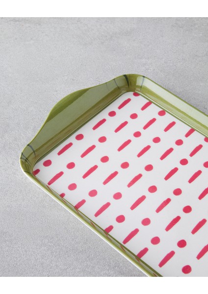 Fusion Melamin Tepsi 23X14 cm Pembe - Yeşil modelleri