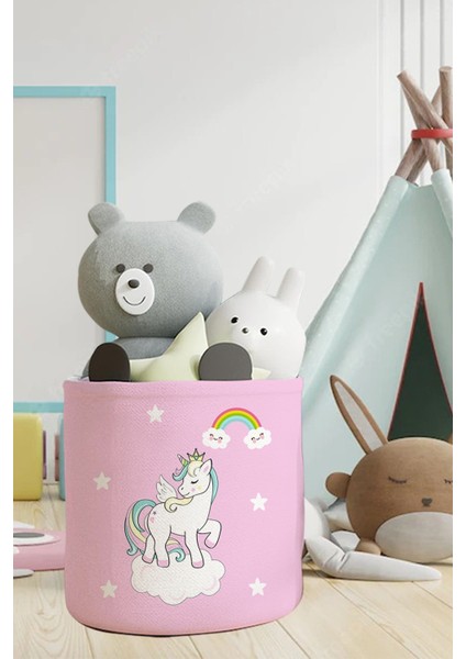 Unicorn Desenli Unicornlu Çocuk ve Bebek Odası Düzenleyici Oyuncak Veya Kirli Sepeti TLAS-170 fiyatları