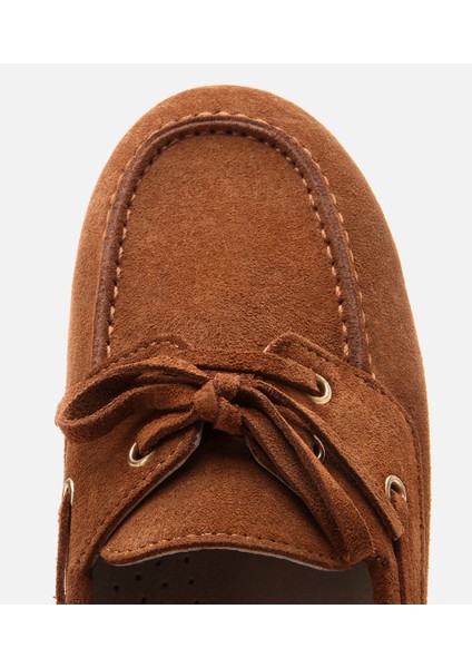 01AYH310870A370 KADIN Deri Taba Bağcıklı Günlük Loafer