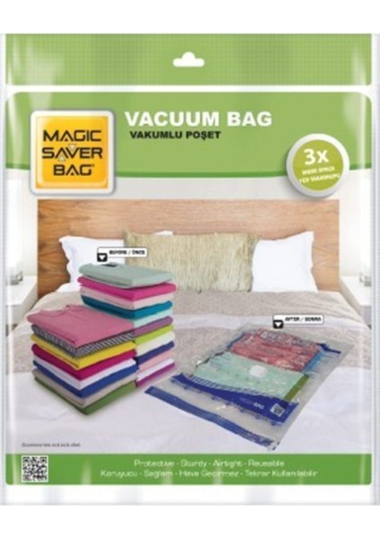 Vakumlu Hurç Magıc Saver 3 Adet 55X90 cm Xl