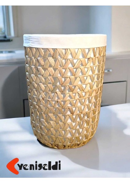 (Y:60XG:45XTG:30 Cm) 1 Adet Banyo,mutfak ve Yatak Odası Için Dekoratif Hasır Sepet YEN240019B