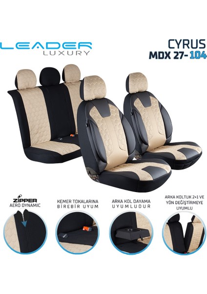 Jeep Cheroke Uyumlu Lüx Deri Detaylı Oto Koltuk Kılıfı Ön Arka Takım Venüs Bej Siyah Auto Good Store fiyatları